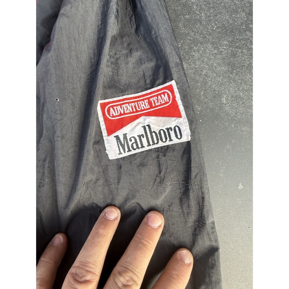 Vintage Marlboro Adventure Team Jacket Red Black Windbreaker XL 90s - Picture 2 of 6